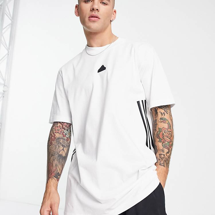 adidas Sportswear Future Icons 3 stripes t-shirt in white | ASOS