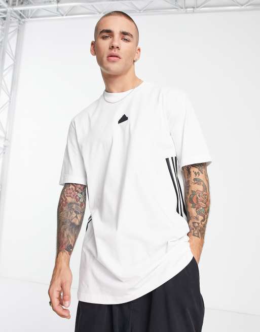 adidas Sportswear Future Icons 3 stripes t-shirt in white | ASOS