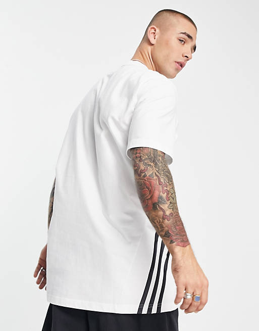 ASOS t-shirt in Future | adidas Icons white Sportswear stripes 3