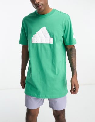 adidas///Sportswear Future Short ロゴ Tシャツ adidas Sportswear Future Icons big logo t-shirt in green | ASOS
