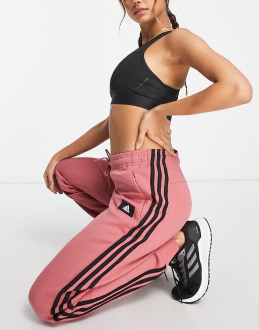 adidas Sportswear Future Icons joggers in red, 3 of 4