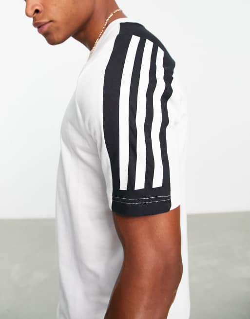 adidas – Sportswear – Future Icons – Vit t-shirt med 3 ränder , 4 av 4