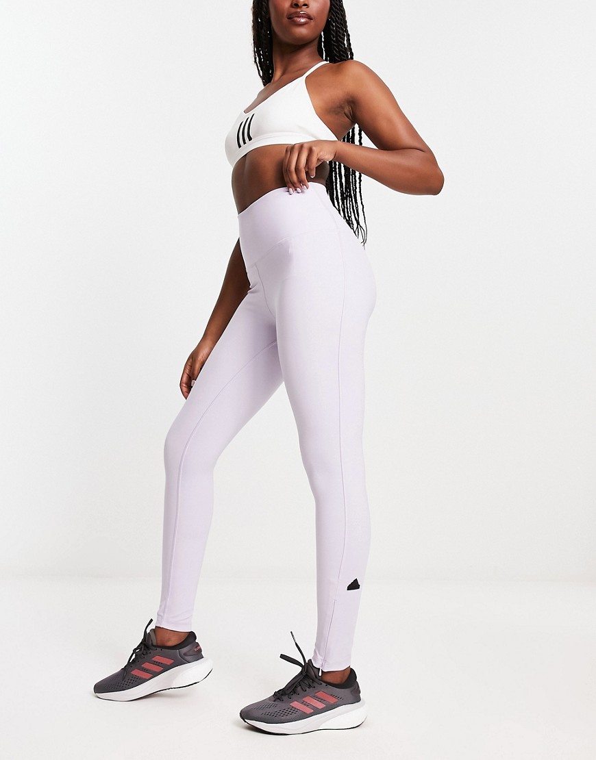 Adidas Originals Adidas Sportswear Future Lounge Rubber Logo Leggings In Lilac-gray