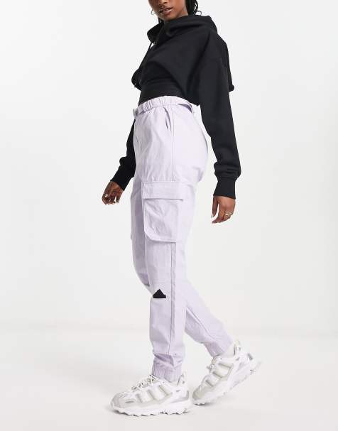 adidas Sportswear Future Lounge rubber logo cargo pants in grey