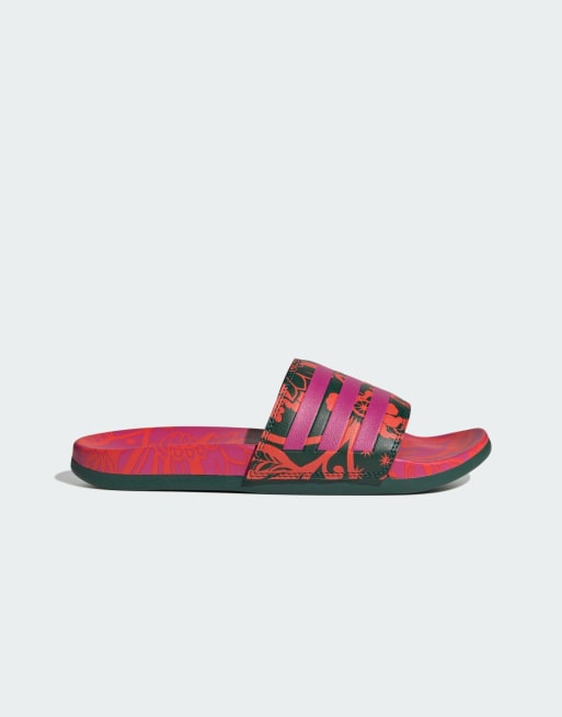 adidas Sportswear future of lounge sliders in magenta ASOS