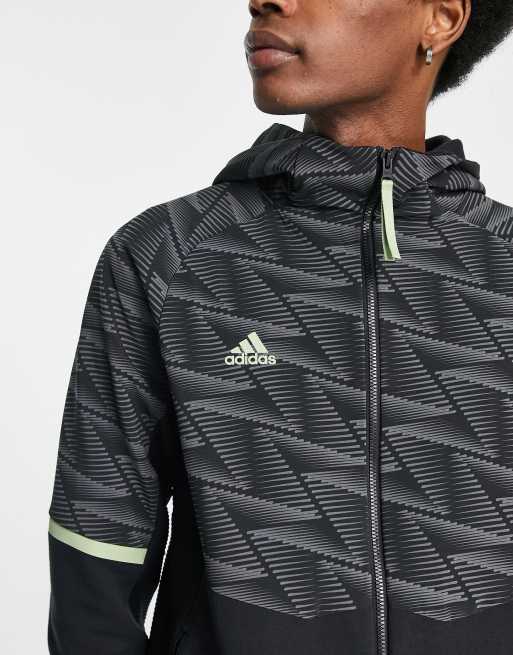 adidas Mens Game Day Full Zip Hoodie - Grey