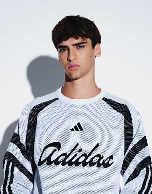 adidas Sportswear gestrickter Logo-Pullover in Weiß, 2 von 5