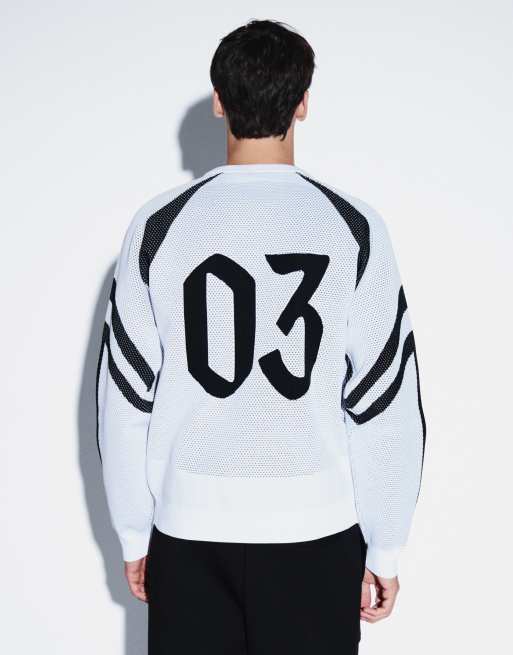 adidas Sportswear gestrickter Logo-Pullover in Weiß, 3 von 5