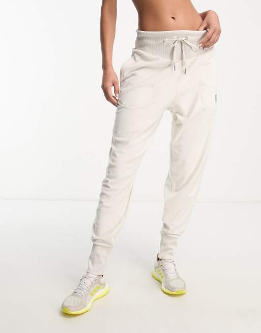adidas – Sportswear – Glitter Shine Pack – Gräddvita mjukisbyxor