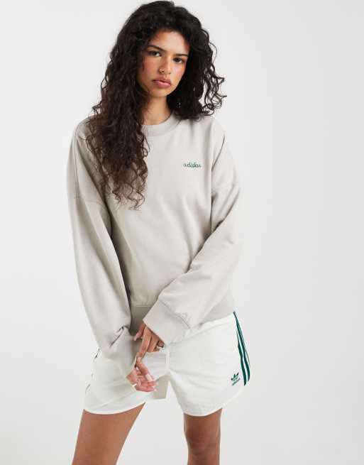 adidas Sportswear - Grå sweatshirt med mini-logo, 3 af 4