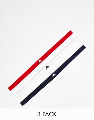 adidas Sportswear headbands in white red and black
