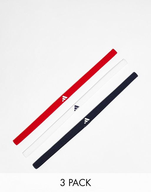 adidas Sportswear headbands in white red and black | ASOS