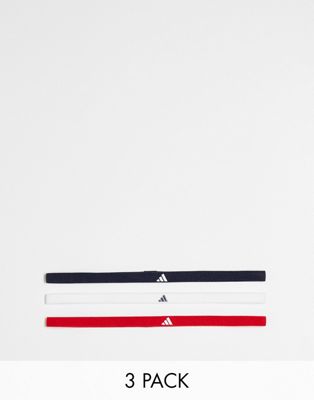 adidas Sportswear headbands in white red and black
