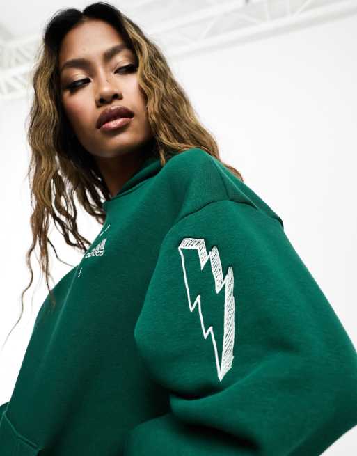 Dark green shop hooded sweatshirt