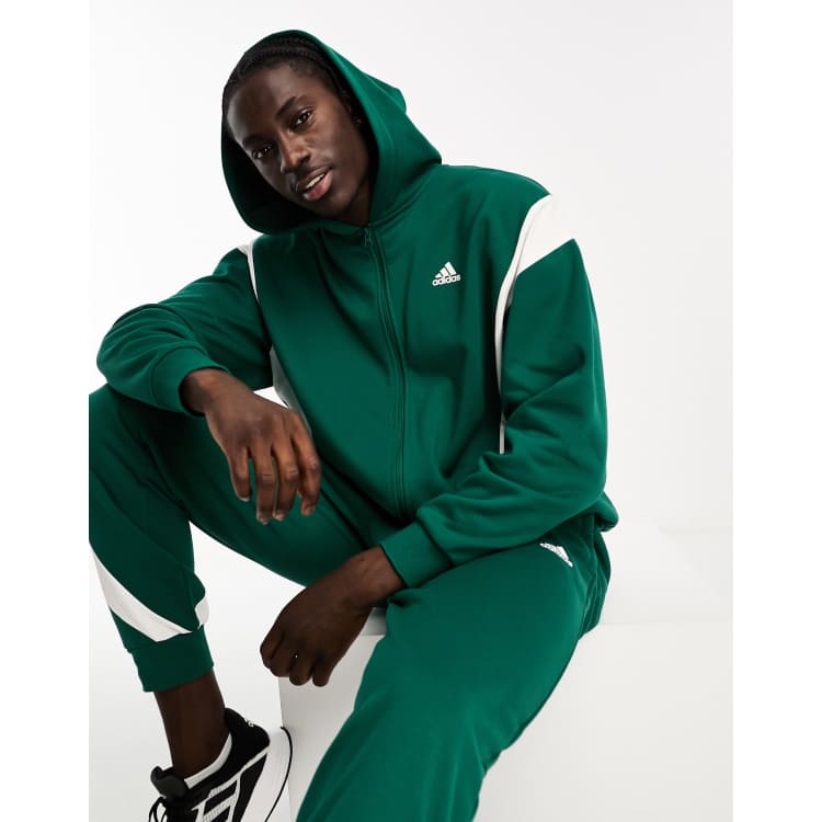 Adidas green store tracksuit men