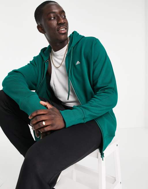 adidas Sportswear hoodie with micro logo in green
