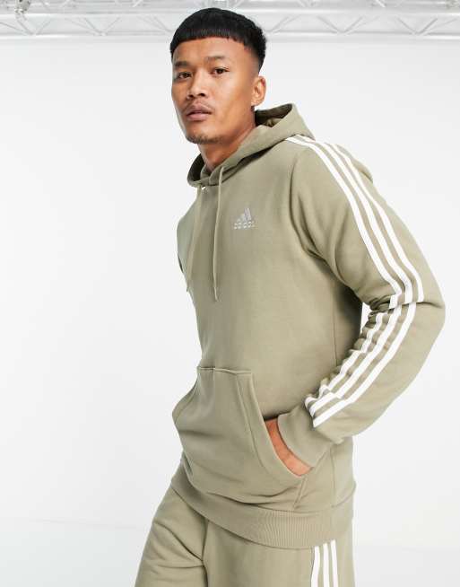 Adidas trefoil best sale hoodie khaki