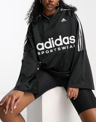 adidas Sportswear House Of Tiro long sleeve top in black - ASOS Price Checker