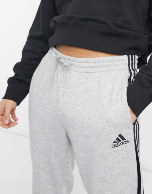 adidas Sportswear - Jogger en tissu éponge à 3 bandes - Gris chiné, 3 de 4