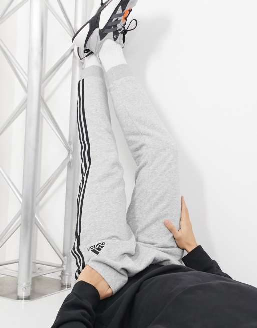 adidas Sportswear - Jogger en tissu éponge à 3 bandes - Gris chiné, 4 de 4