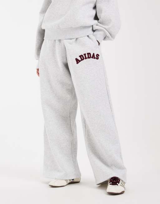adidas Sportswear Jogger mit weitem Bein in Grau und Burgunderrot, 2 von 5