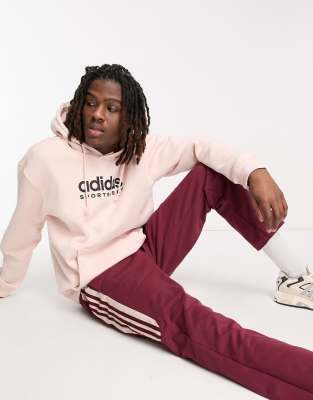 adidas Sportswear linear logo hoodie in light pink