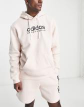 adidas Sportswear linear logo hoodie in off white