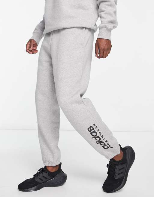 adidas Sportswear linear logo joggers in grey