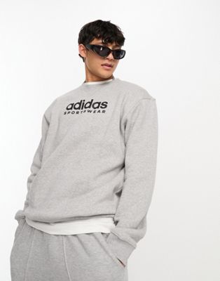 adidas Training linear logo sweatshirt in grey