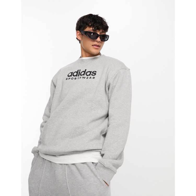 Adidas originals linear discount fleece crew sweatshir