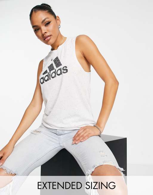 adidas Sportswear logo tank top in white | ASOS