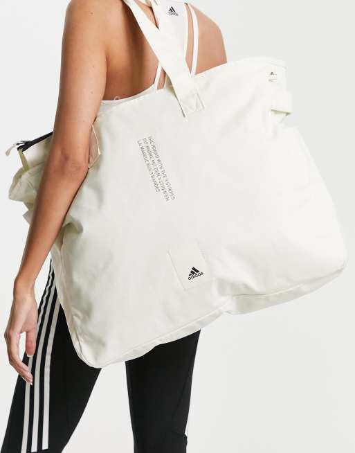 adidas Sportswear logo tote bag in off white