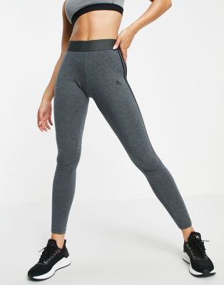 adidas performance adidas Sportswear Lounge leggings with three stripes in dark grey