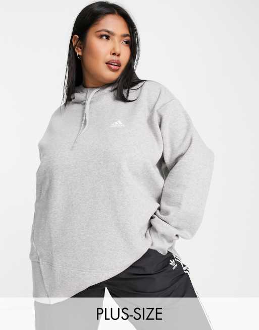 adidas Sportswear Lounge Plus Studio hoodie in grey ASOS