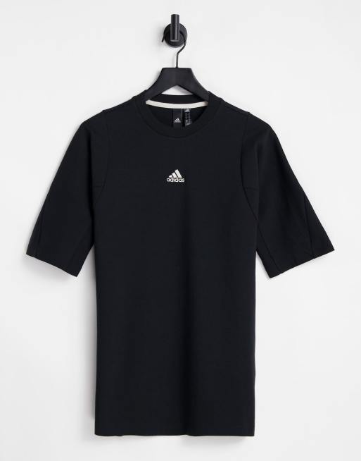 adidas – Sportswear Lounge – Svart mysig t-shirt med broderad logga