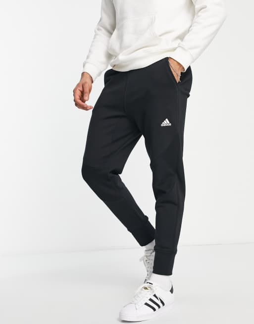 adidas – Sportswear Lounge – Svarta mjukisbyxor med broderad logga