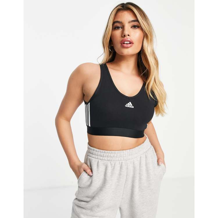 adidas Yoga Essentials low support sports bra in green, ASOS