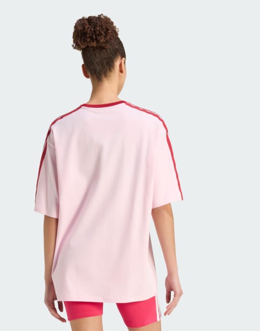 adidas Sportswear - Lux Tiro - T-shirt ample à imprimé graphique - Rose clair, 3 de 4