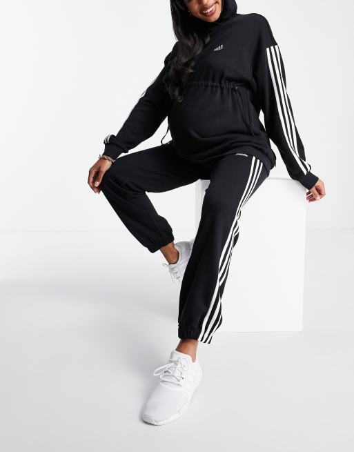 adidas – Sportswear – Mammakläder – Svarta byxor med ledig passform, 4 av 4