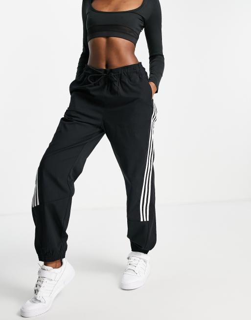 adidas - Sportswear - Pantaloni sportivi neri con 3 strisce, 4 di 4