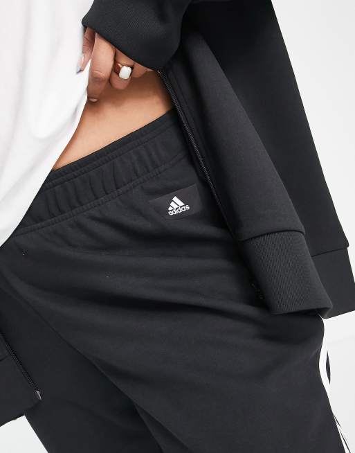 adidas Sportswear Plus Future Icons 3 stripe trackies in black, 3 of 4