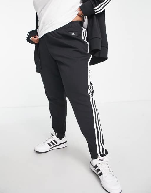 adidas Sportswear Plus Future Icons 3 stripe trackies in black, 4 of 4