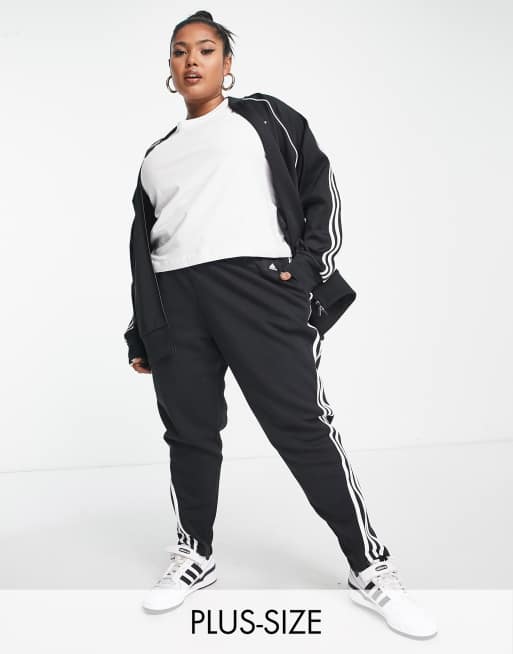 adidas Sportswear Plus – Future Icons – Jogginghose in Schwarz mit den 3 Streifen