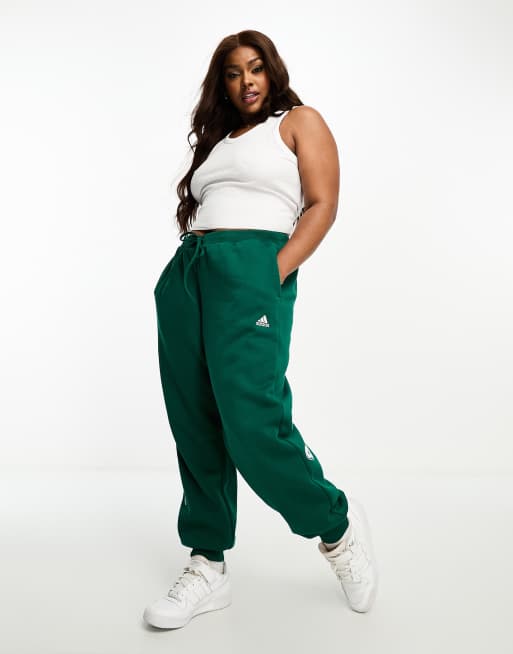 Adidas green store joggers womens