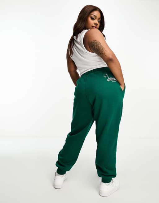 adidas sportswear plus size joggers in dark green