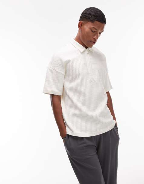 adidas Sportswear – Polohemd in Weiß mit Waffelstruktur - view 1