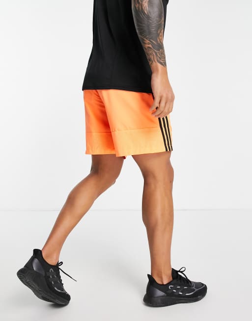 adidas Sportswear – Pomarańczowe szorty z 3 paskami, 2 z 4