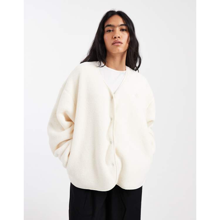 adidas Sportswear sherpa jacket in cream | ASOS