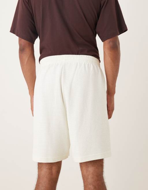 adidas - Sportswear - Short met wafelstructuur in wit, 3 van 5