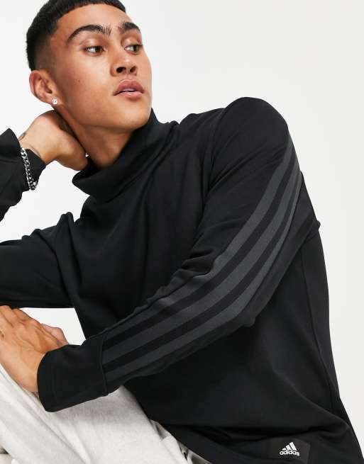 adidas - Sportswear - Sort langærmet overdel med høj hals